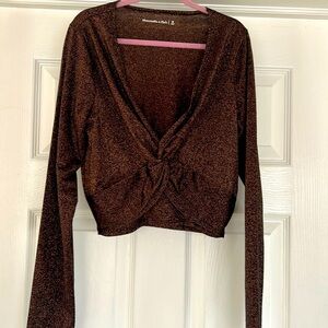 Abercrombie & Fitch rose gold shimmer crop top